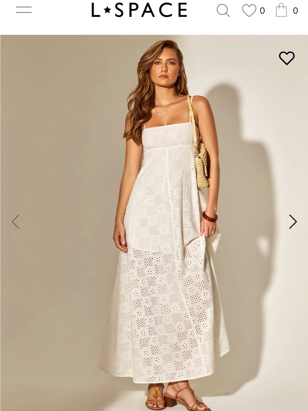 L*Space Raveena Eyelet Maxi Dress Size Small
